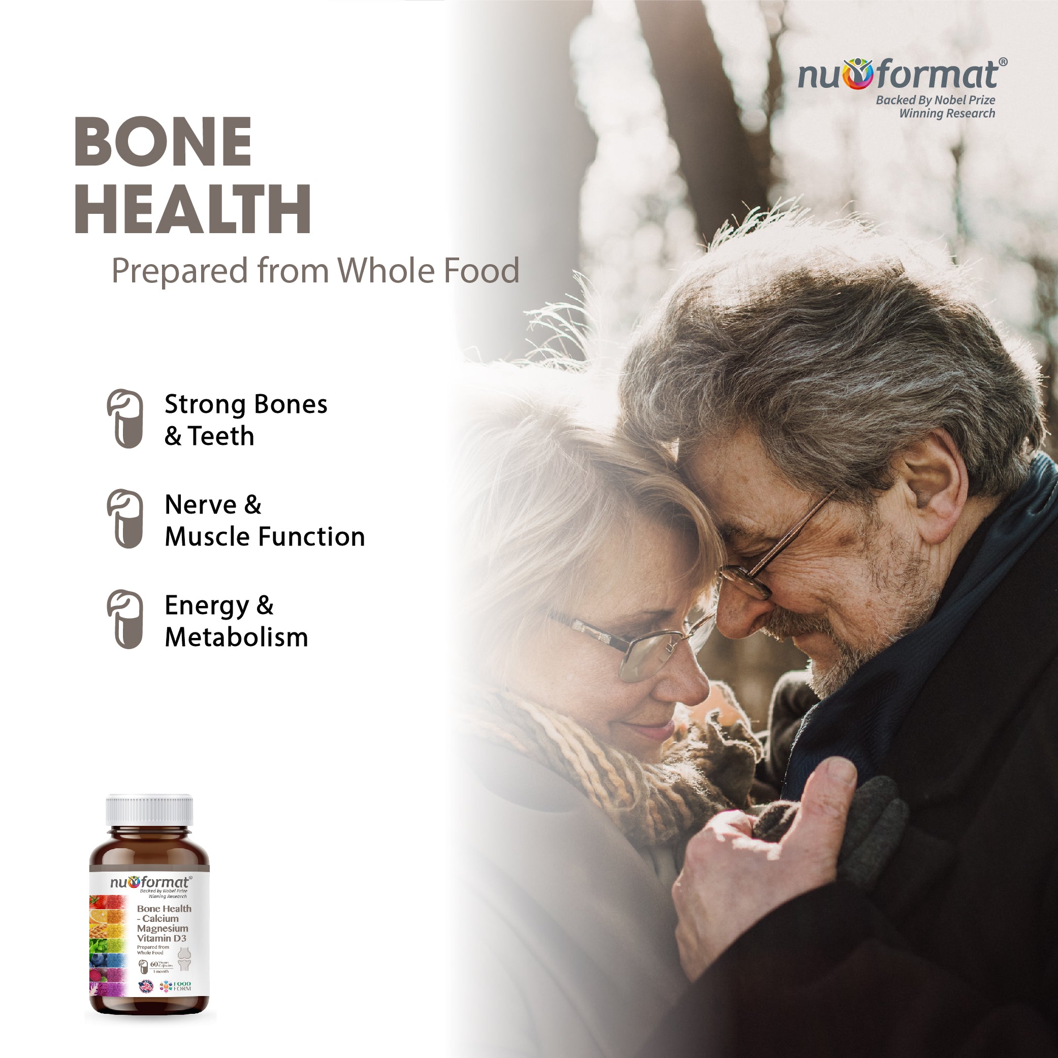 Nu-Format Bone Health - Calcium Magnesium Vitamin D3 (60 capsules)