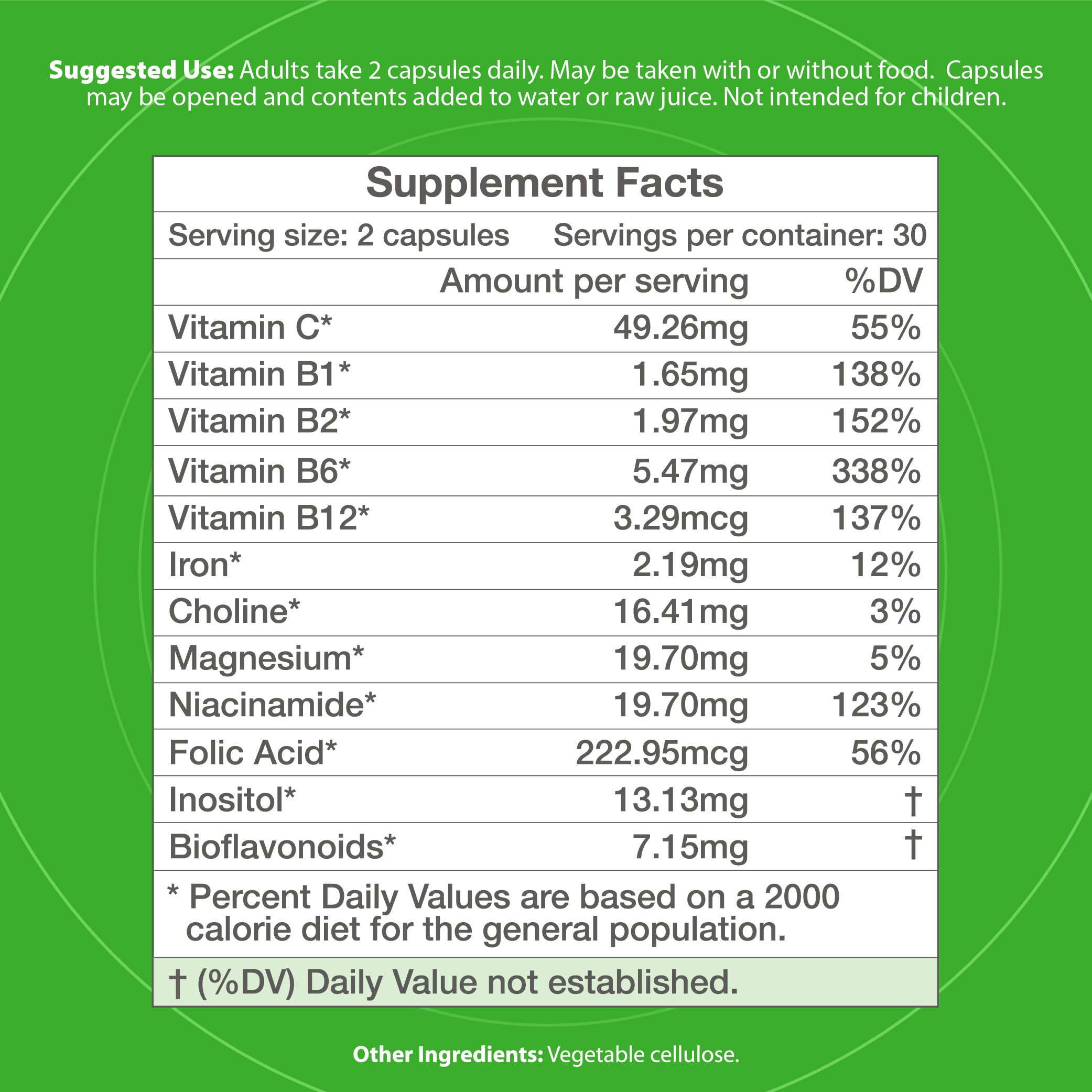 Nu-Format Vitamin B Complex + Anti-oxidants (60 capsules)